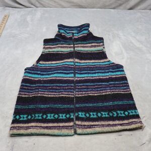 Bear Ridge Outfitters Vest Womens Small Black Stripe Southwestern Wool Blend USA